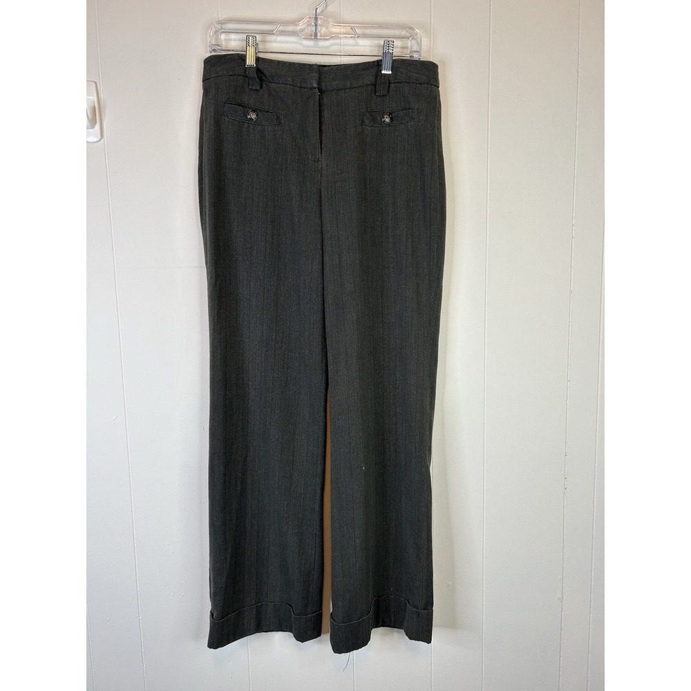 SANDRO Sportswear Sz 8 Wide Leg Dress Pants Trousers W/ Pockets in Charcoal 204